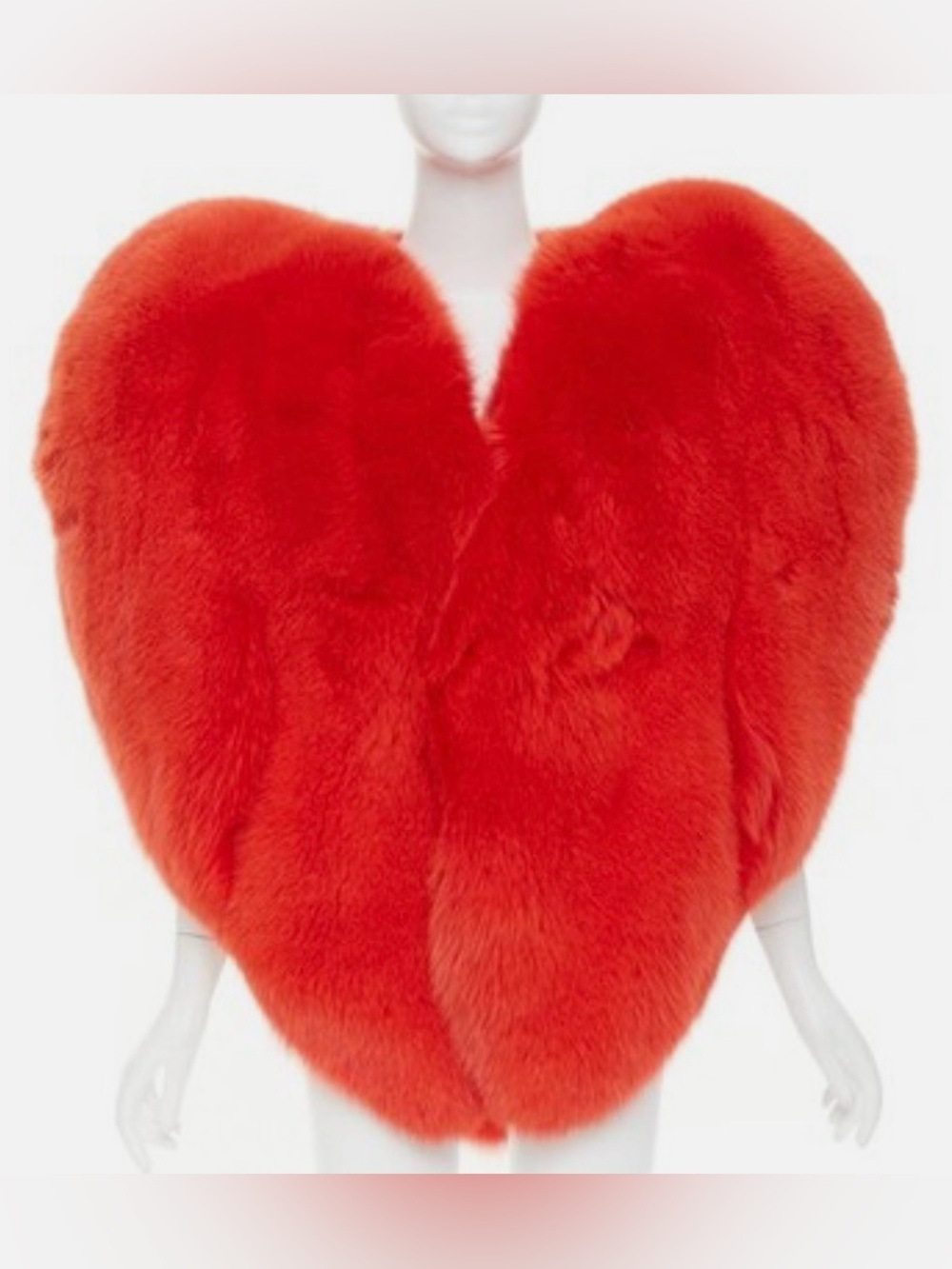 Red Faux Fur Heart Capelet